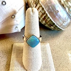 Australian Opal set in 14 Karat Gold on Sterling Silver Band